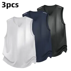 Men’s Summer Outdoor Fitness 3-Pack Sports Tank Tops — Quick-Dry, Breathable Muscle Fit, Loose Basketball Vest Style, American Heavyweight, Sleeveless Casual Tops