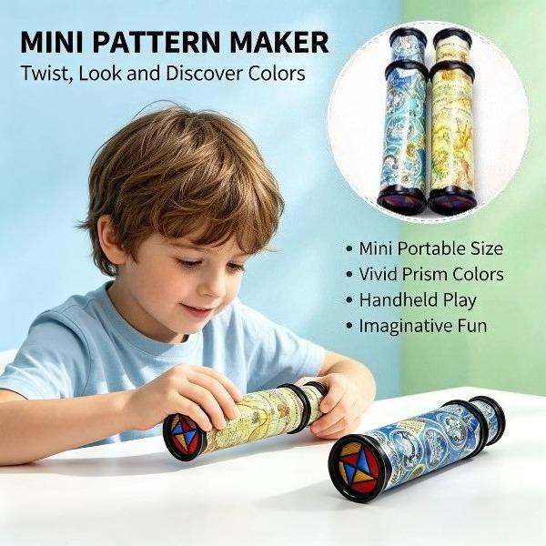 Retro retractable kaleidoscope, kaleidoscope puzzle sensory toy, multifunctional pattern mini desktop toy, children's puzzle toy, party event supplies.