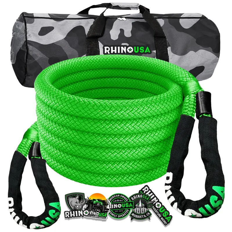 Rhino USA Kinetic Recovery Tow Rope Heavy Duty Offroad Snatch Strap for UTV, ATV, Truck, Car, Tractor - Ultimate Elastic Straps Towing Gear