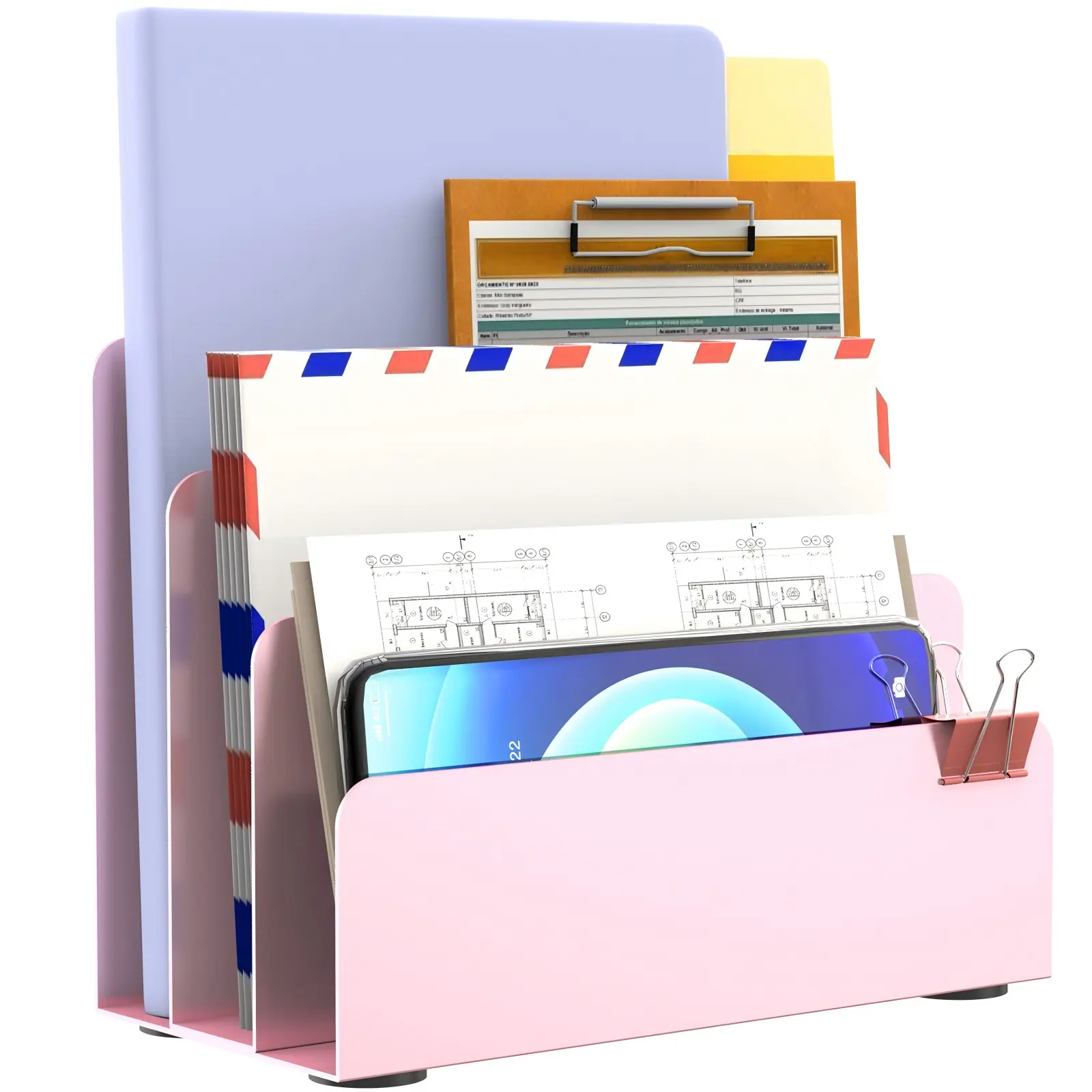 1 Desktop Letter Organizer, A Multi-Compartment Holder for Letters and Documents. An Ideal Choice for Home Offices and Studies, Helping You Keep Your Mail and Papers Neatly Organized, Desk Storage Organizer, File Organizer for Desk