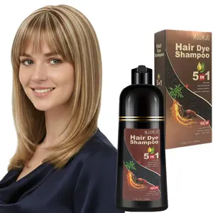 Blonde Brown  Hair Dye Shampoo 5 in 1, Long-lasting & Natual Hair Color Shampoo, Herbal Ingredients Natural Shampoo Hair Dye Effect in Minutes, Gifts for Men Women 500ml