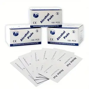 Portable Alcohol Pad, 100pcs Multi-purpose Outdoor Alcohol Pad, Disposable Alcohol Wipe, Outdoor Accessories for Camping Hiking, Finger Wipes
