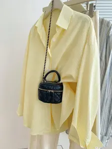 Casual Commute Loose Striped Long Sleeve Shirt Blouse, Comfortable and Stylish, Perfect for Daily Wear, Ideal for Office and Leisure