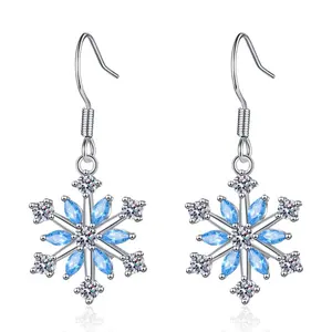 1pair snowflake-designed women's pendant earrings, suitable for high-quality jewelry gifts for women, hypoallergenic