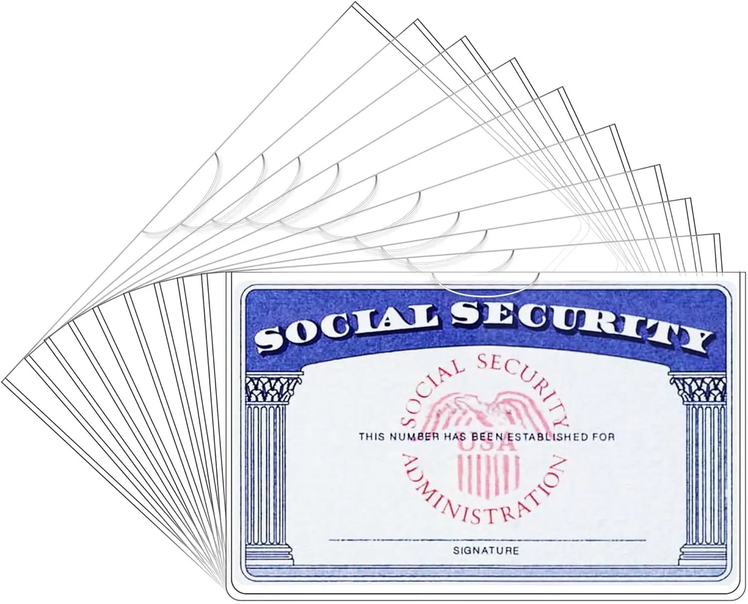 6 Pack Card Protector Holder Social Security, Medicare, Credit & Driver's License Sleeve 3.8x2.32in