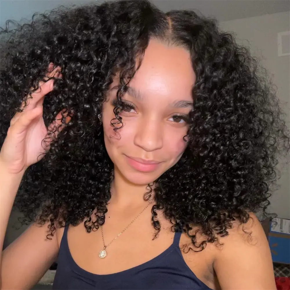 Wiggins Hair Short Curly Wigs 7x5 Pre Cut Ready To Go Curly Glueless Wigs 200% Density Popping Fluffy Curl Ready To Wear Human Hair Beginners Glueless Wig #GetReadyforFashionWeek