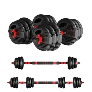 Adjustable Dumbbells, 66lbs Free Weight Set with Connector, 3 in1 Dumbbells Set Used as Barbell, Push up Stand, Fitness Exercises for Home Gym Suitable Men/Women