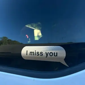 I Miss You Text Bubble Decal for Car Windows - Blue Speech Bubble Design - Perfect for Expressing Sentiments