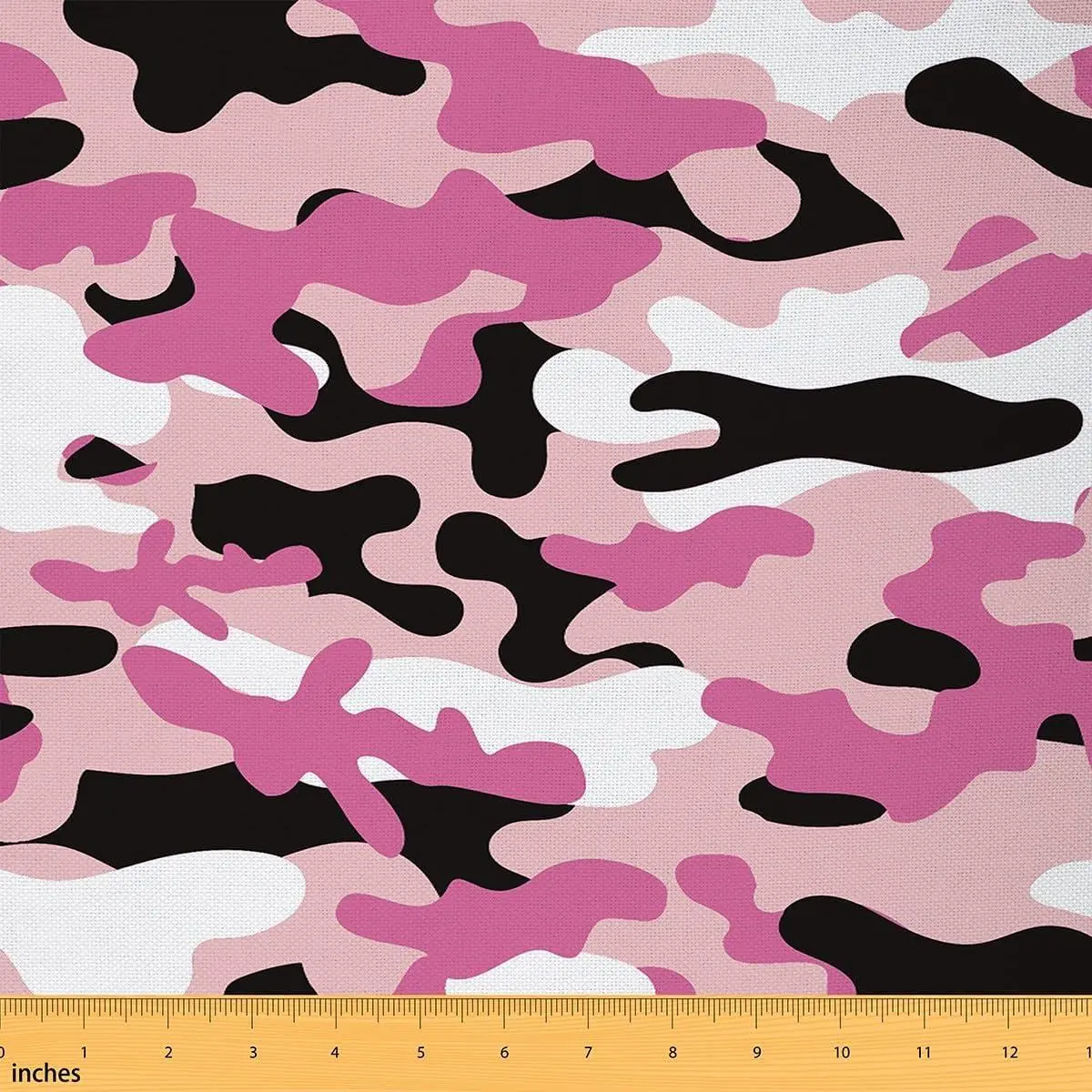 Camo Outdoor Fabric,Pink Black White Camouflage Fabric Craft Lover,Modern Abstract Soft Flannel Polyester No Stretch Fabric Clothing Quilting Sewing
