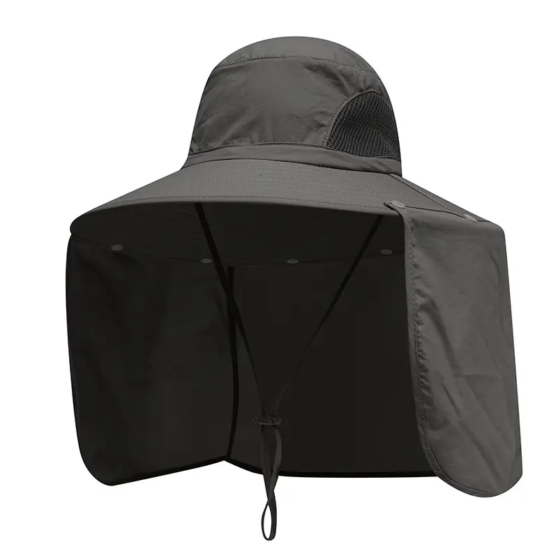 Wide Brim Sun Hat with UV Blocking Neck Flap, Unisex Design in Quick-Dry Breathable Fabric for a Unique Look, One Size Fits Most, Unisex Fit