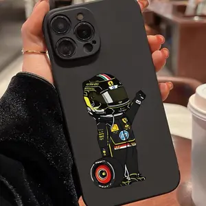 Creative Cartoon Racing Driver Tpu Anti-Drop Phone Case for iPhone 6/7/8/x/XS/XR/XS Max/11/12/13/14/15/16/17 Pro Max, Gift for Women