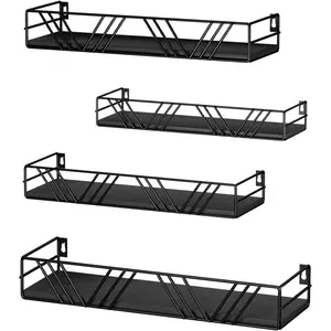 Ikea Floating Shelves For Wall Set Of 4,Wall Shelves for Living Room, Bedroom, Bathroom, Kitchen,Office Metal Cream