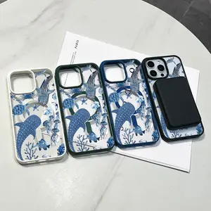 Magnetic TPU Smartphone Casing for iPhone 11/12/13/14/15/16 & Pro Max, Whalesshark MagSafe-Ready, Anti-Slip, Ultra-Thin, Custom Chic Cover for Cellphone Devices, Daily Handheld Electronics Accessory