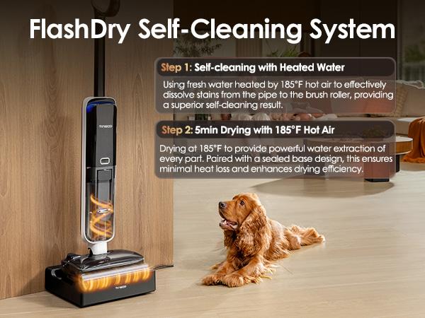 Tineco Floor ONE S6 Master Wet Dry Vacuum Cleaner, 20kPa Suction Vacuum Mop with Dual-Edge Cleaning, 45 Min Runtime (Quite Mode), 185°F Flashdry, 4inch Ultra-Slim