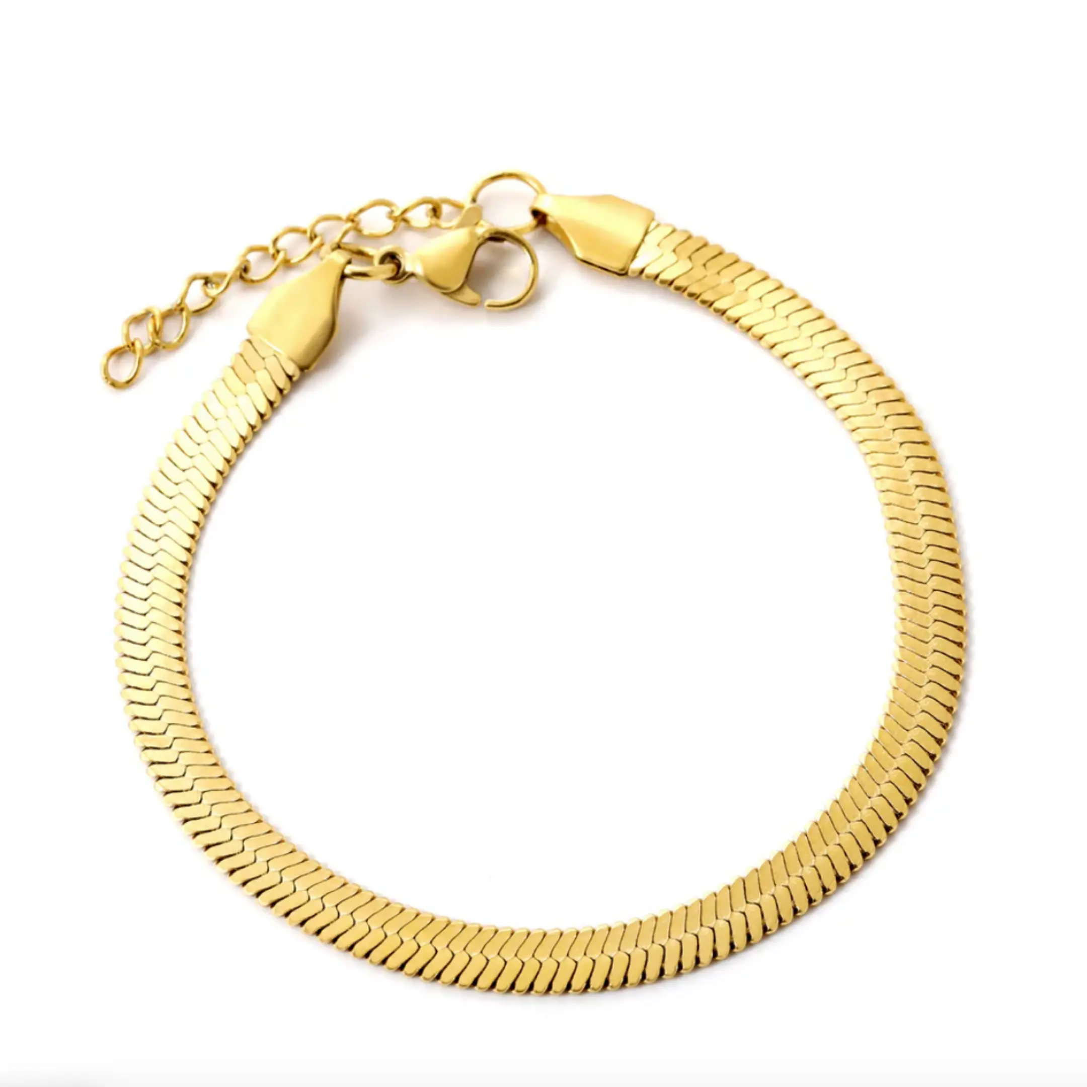 Statement Gold Classic Herring bone Bracelet