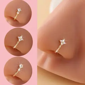 3pcs Rhinestone Clip-On Nose Rings, No Piercing Needed, Adjustable Fake Nose Jewelry, Sparkly Nose Cuffs for Women, Fashion Accessories Elegant Style