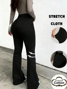 High Waist High Stretch Flare Jeans, Luxury Denim Jeans, Women's Fashion Casual Wear, Comfortable and Stylish, Perfect for Daily Use