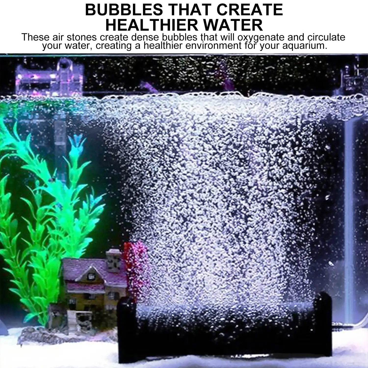 Aqua Dream 19.7 in Classic Silicon Carbide (White Corundum) Column Air Stone Diffuser for Fish Tank Aquarium Air Pump - 12.3 oz Quality Material, Fine Sand, Perfectly Sized Bubbles, Healthier Water, Easy to Use, No Charging, 1-Year Warranty