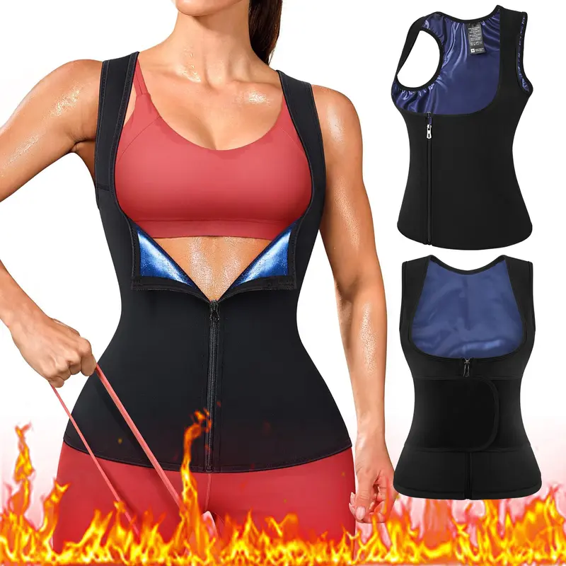 Women's Sauna Suit Workout Sweat Body Shaper, Waist Trainer for Women - Sauna Suit Sweat Vest Waist Trimmer for Working Out