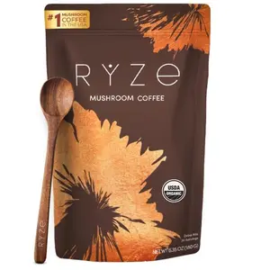 RYZe Mushroom Coffee 30 Servings with 6 Adaptogenic Mushrooms MCT Oil & 2000mg Superfoods USDA Organic USA Grown Instant Coffee Healthcare Vitamin for Health Enthusiasts - Dietary