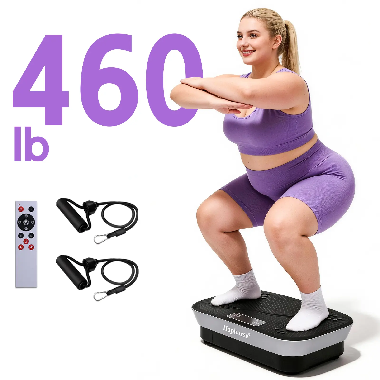 HopHorse 460LB Vibration Plate Shake Machine Aerobic Fitness Exercise Machine for Home Gym with LED Display & Remote Control Home Workout Gear Valentine's Day Gift Work Out Equipment
