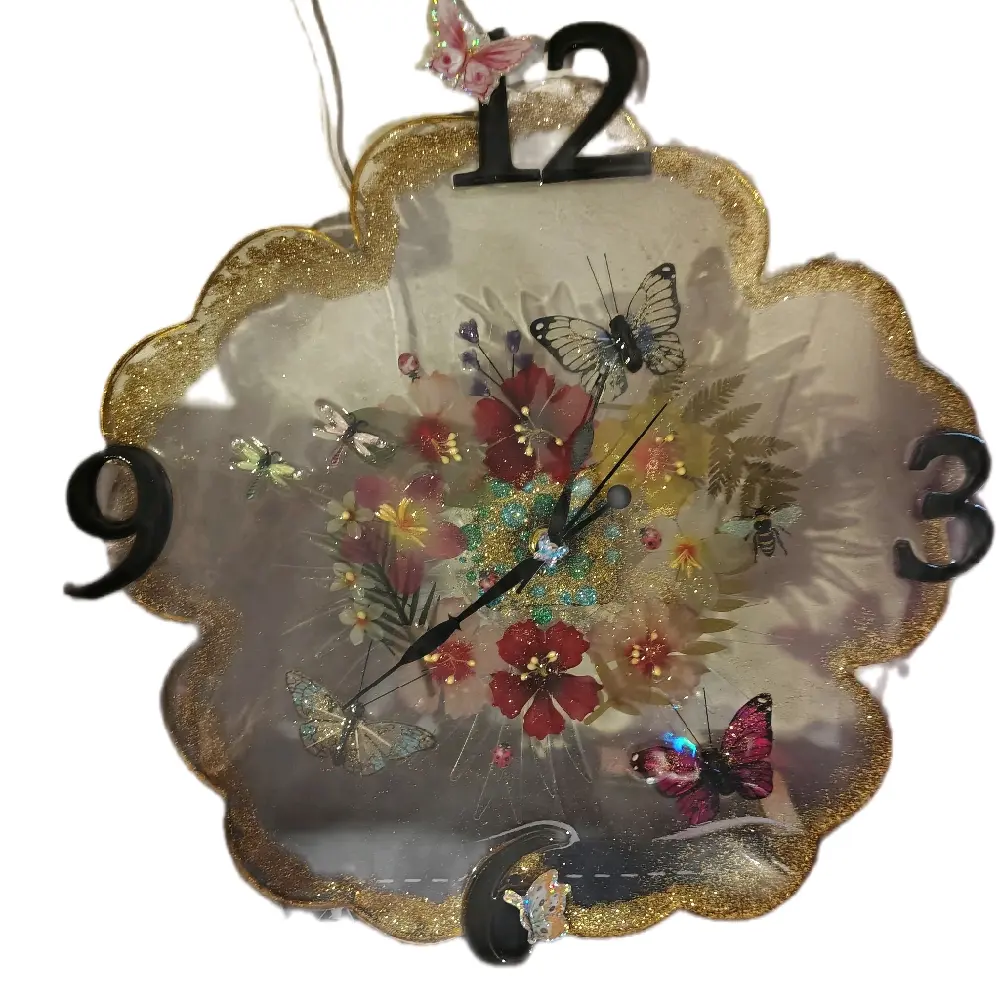 Custom Epoxy Clock, Personalized Resin Wall Clock for Home Decor, Unique Customizable Timepiece with Custom Text or Image