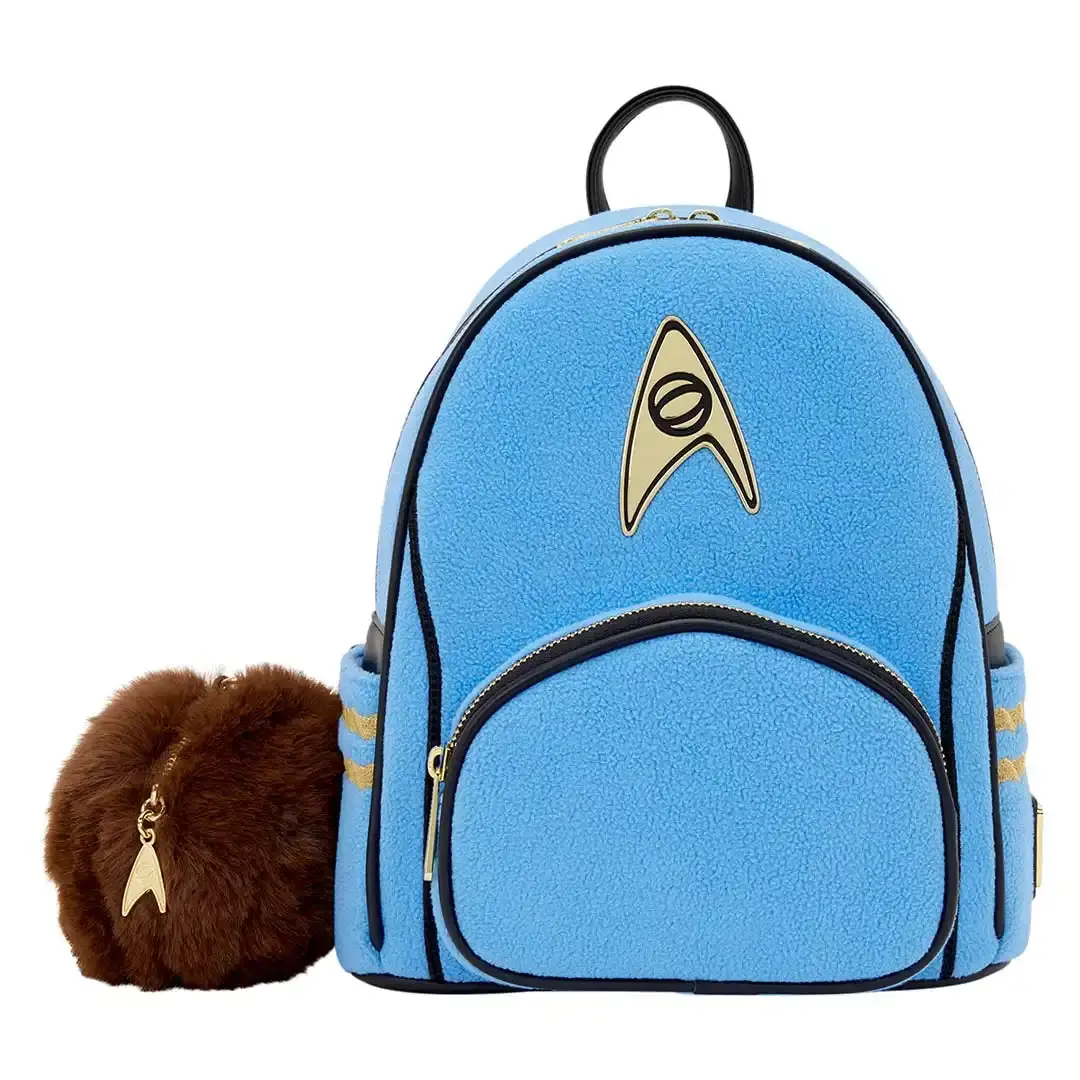 Loungefly Star Trek Spock Cosplay Mini Backpack for Adults - Casual Lightweight Faux Leather Bag with Detachable Tribble Coin Bag, Adjustable Straps (Mini Backpacks for Daily Use), Casual Lightweight Backpack