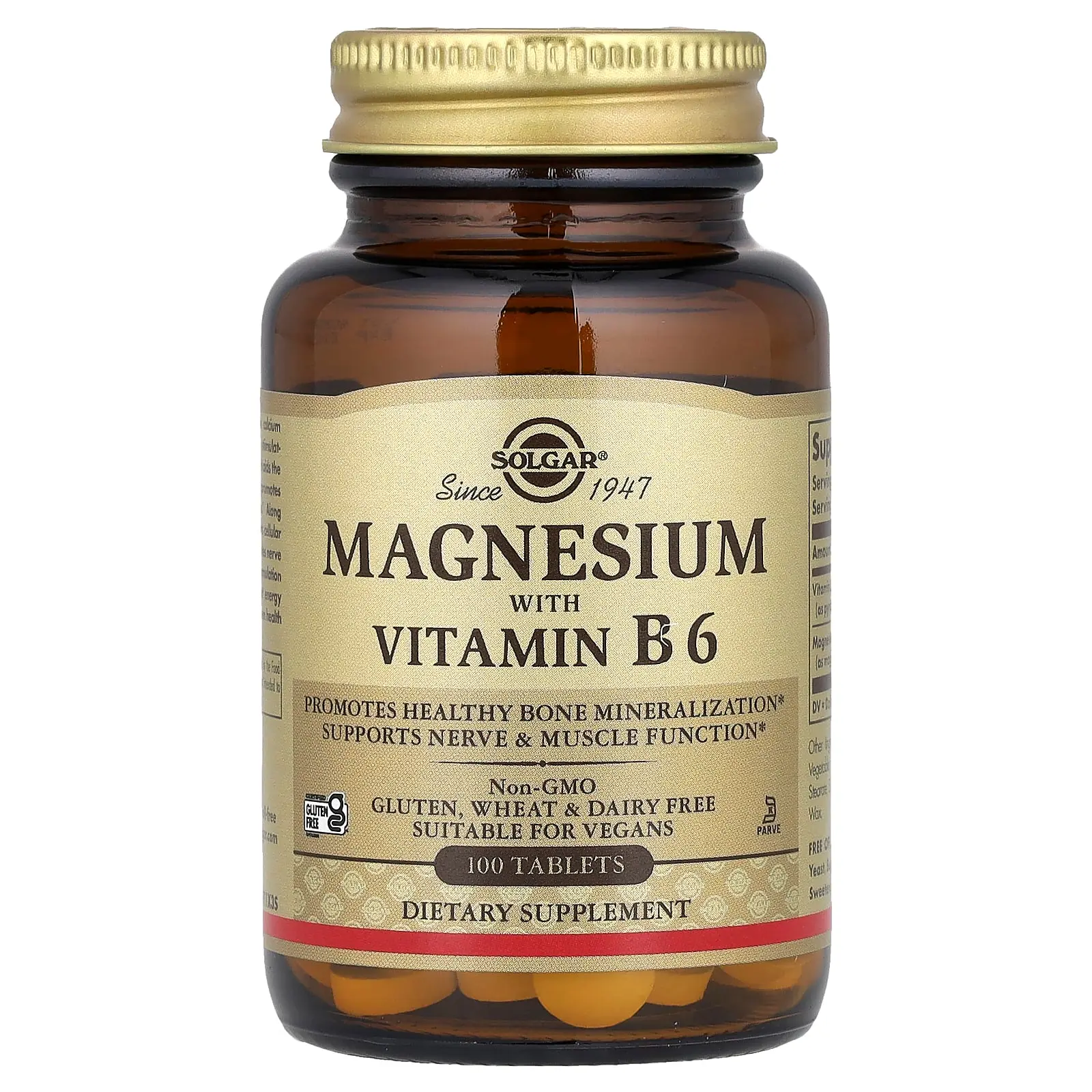 Solgar Magnesium With Vitamin B6, 100 Tablets