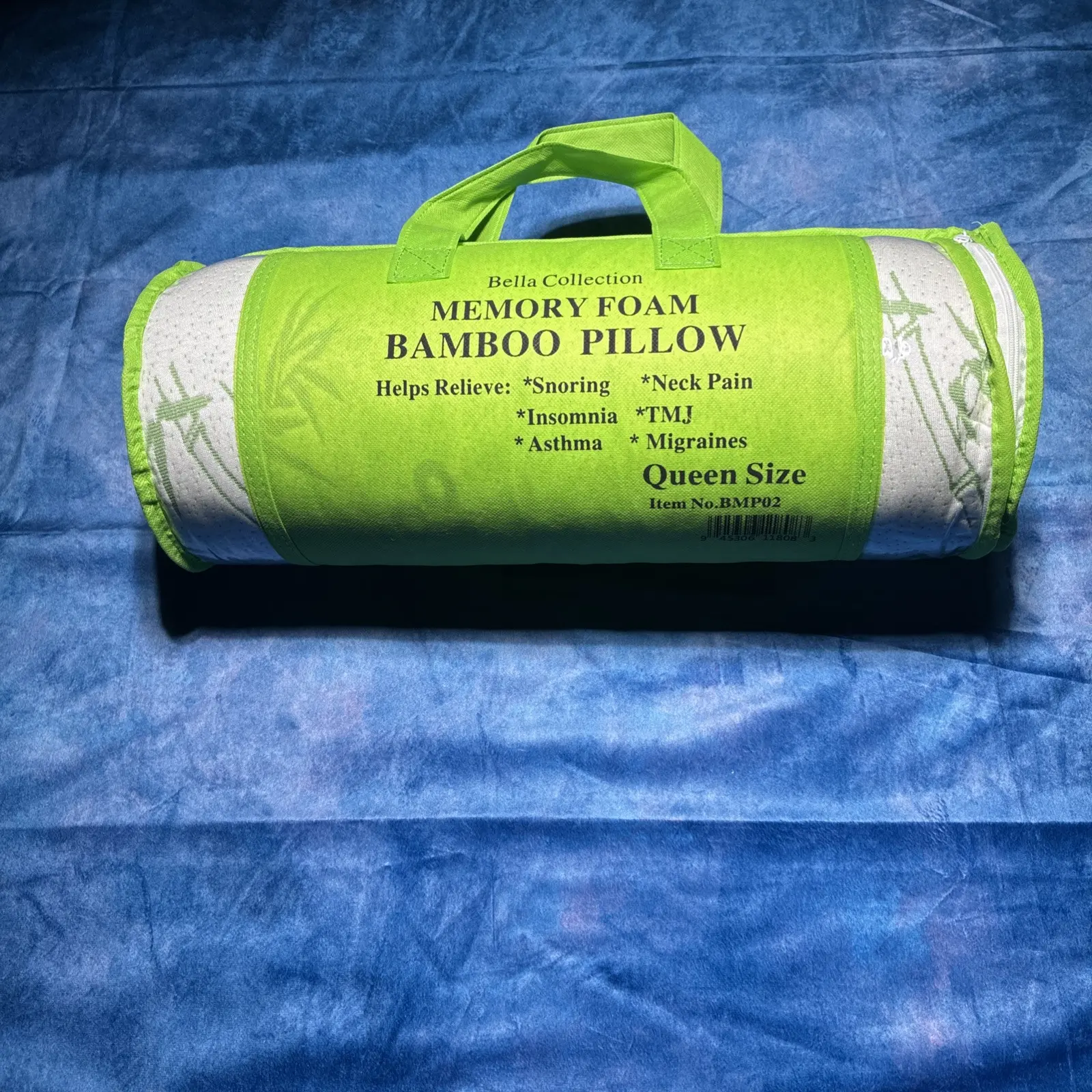 Bella Collection Memory Foam Bamboo Pillow Queen Size BMP02 for Snoring & Neck Pain Relief Comfortable Supportive Sleep