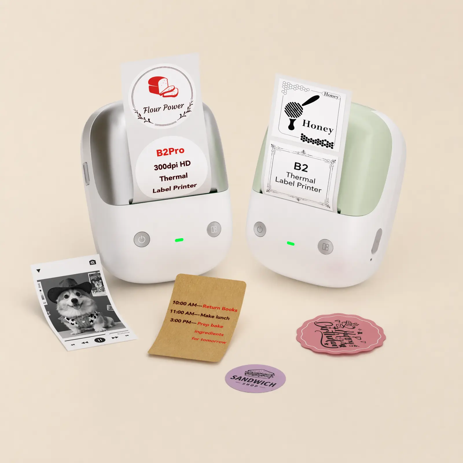 NIIMBOT B2/B2Pro Portable Handheld Bluetooth Wireless Thermal Label Printer Label Maker Machine with Tape, 2 inch sticker printer - Inkless, for SmallBusiness Office, Home,Compatible with iOS, Android, Inkless Printer， with 2'' x1.18'' Labels-230pcs/Roll