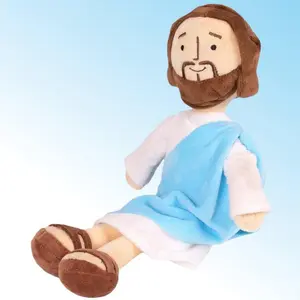 Cute Jesus Plush Doll, Soft Christian Stuffed Toy, Religious Gift, Comfort Plush Pillow for Home Decor