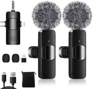 4 in 1  Lavalier Microphones for , Android, Camera, Laptop, USB-C, Mini Microphone, Noise Canceling Lapel Mic - Clip on Mic for Interview Video Recording Podcast Vlog YouTube