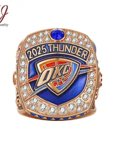 Thunder Championship Ring, Basketball Player Ring, Thunder Fan Memorial Ring, Sporty Style, Alloy Material, All Seasons