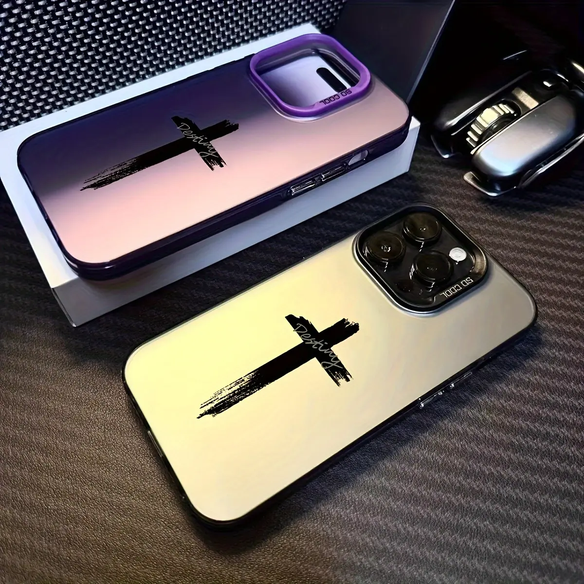 The trendy three-color cross phone case is suitable for fashion-forward individuals and is compatible with iPhone 11/12/13/14/15/16/17/X/XS/XS Max/XR/16E/7P/8P. It makes a perfect holiday gift for friends, family, and yourself., Cover, Accessories, Smartp