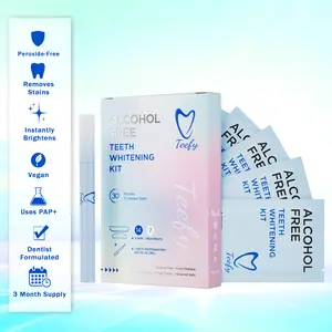 TEEFY Teeth Whitening Kit - Alcohol-Free 14 Strips & 1 Portable Pen,Complete Whitening Coverage,Gentle for Sensitive Teeth, Natural ingredients Oral, Fresh Mint Flavor, Professional Dental Care