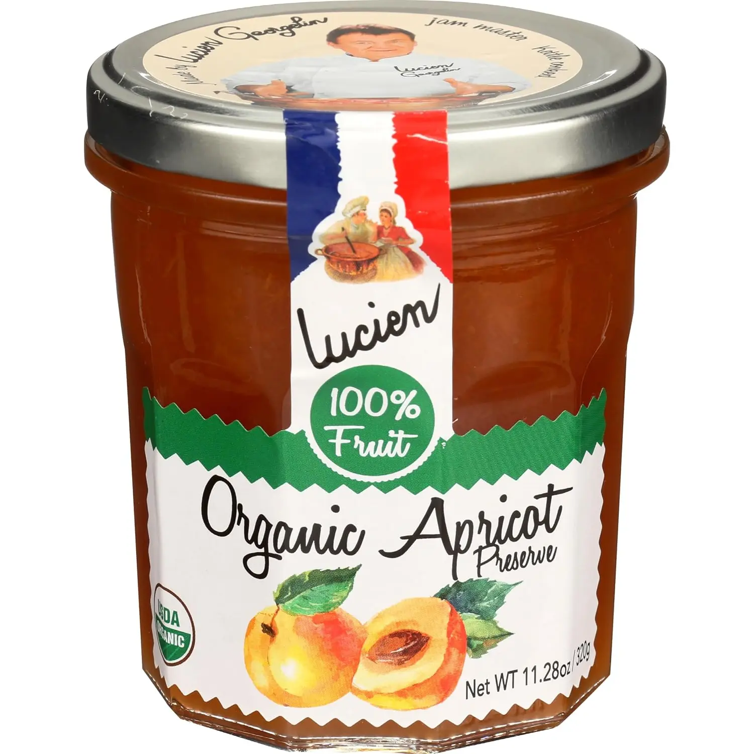 LUCIEN GEORGELIN Organic Apricot Fruit Spread, 11.28 OZ