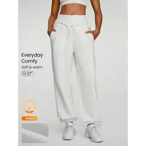 GLOWMODE 26.5'' Everyday Fleece Adjustable Drawstring Oversized Fit Joggers With Side Pockets Daily Casual Fall Winter