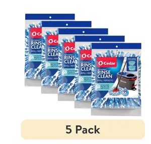 (5 pack) O-Cedar RinseClean Microfiber Spin Mop Head Replacement - Washable and Reusable