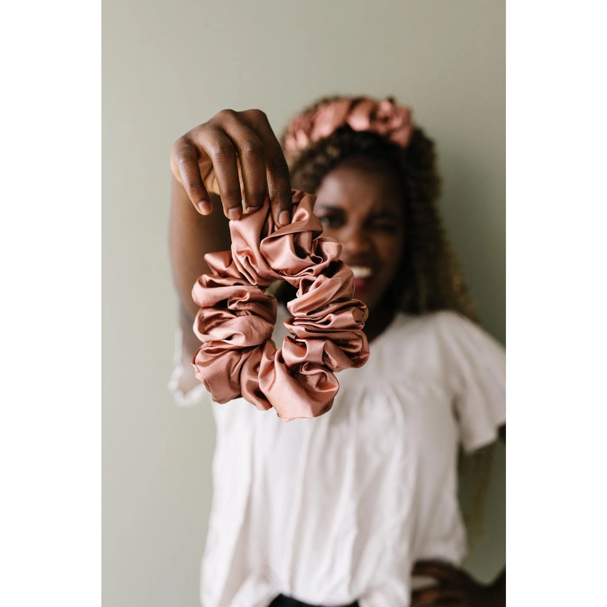 Clay Satin Jumbo Scrunchie