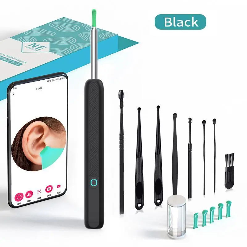 Electric Earwax Removal Tool with Camera, 1 Box Portable Waterproof Ear Cleaning Tool with Charging Function, Earwax Removal Kit for iPhone & Android Phone, Ear Wax Remover, Ear Pick, Ear Cleaner with Camera