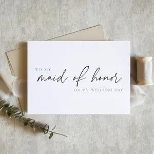 1 personalized wedding cards, a multifunctional celebration card suitable for bridesmaids, suitable for engagement, Valentine's Day, Christmas, Halloween, simple design, thank bridesmaids and best friends