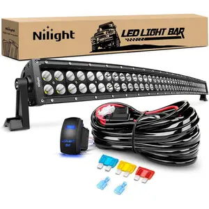 Nilight 42 240W LED Curved Light Bar – Spot & Flood Combo Beam + Easy-Install Wiring Kit (14AWG 5-Pin Rocker Switch) | Durable Off-Road Work Light for Trucks, Boats, ATVs & SUVs dealsforyoudays