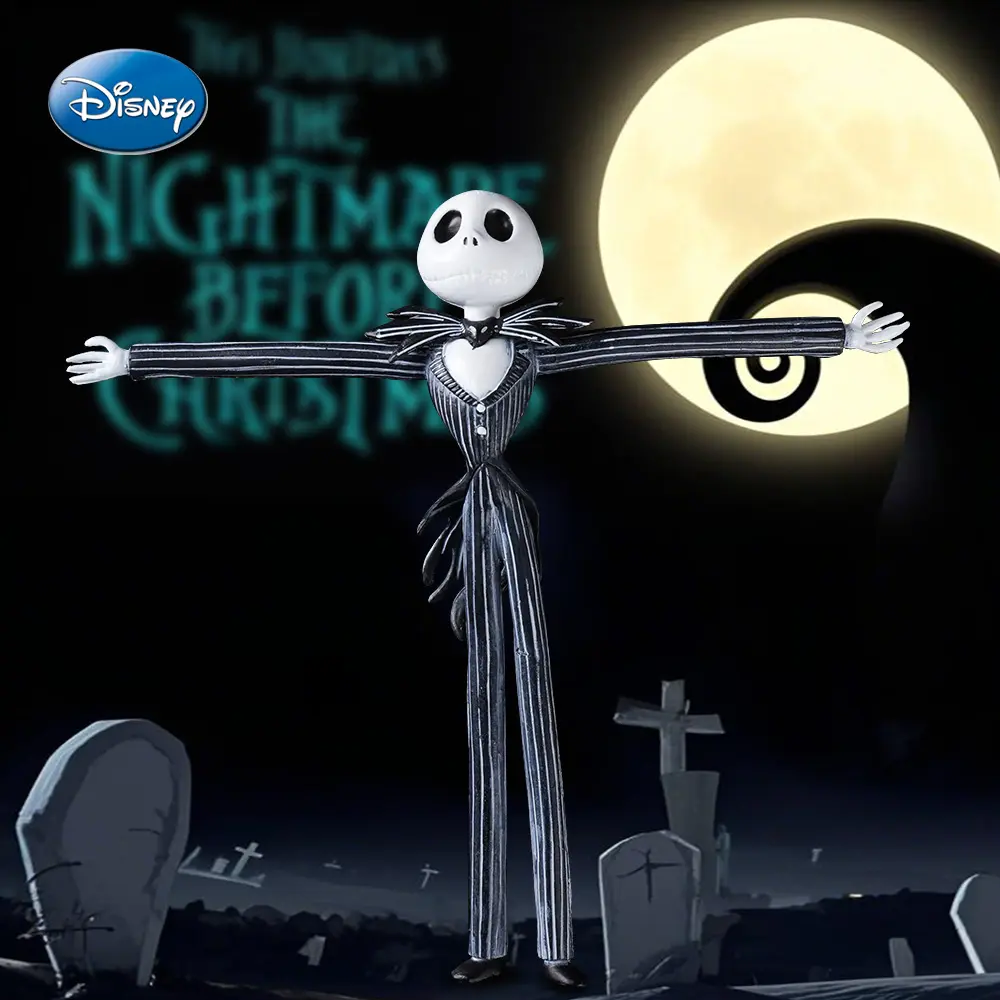 1PC Disney Officially License The Nightmare Before Christmas Jack PVC Keyring Keychain Key Accessories Fashion Trend Backpack Exquisite Creative Desk Decorations Memorial Day Birthday Anniversary Surprise Gift , Halloween