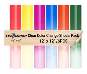 Teckwrap Clear Color Changing Vinyl 6 Sheet Pack