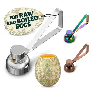 Egg Cracker Tool for Raw Eggs, Egg Shell Opener for Soft-Boiled Shell Tops, Stainless Steel Topper, Clean Cut Design for Breakfast Prep, Custards and Baking (Silver)