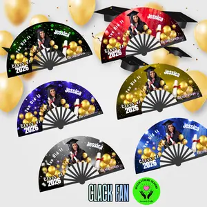 Graduation Clack Fan 25x13 – 2026 Graduation fan with Photo, Party Favor, Gift - Predesigned