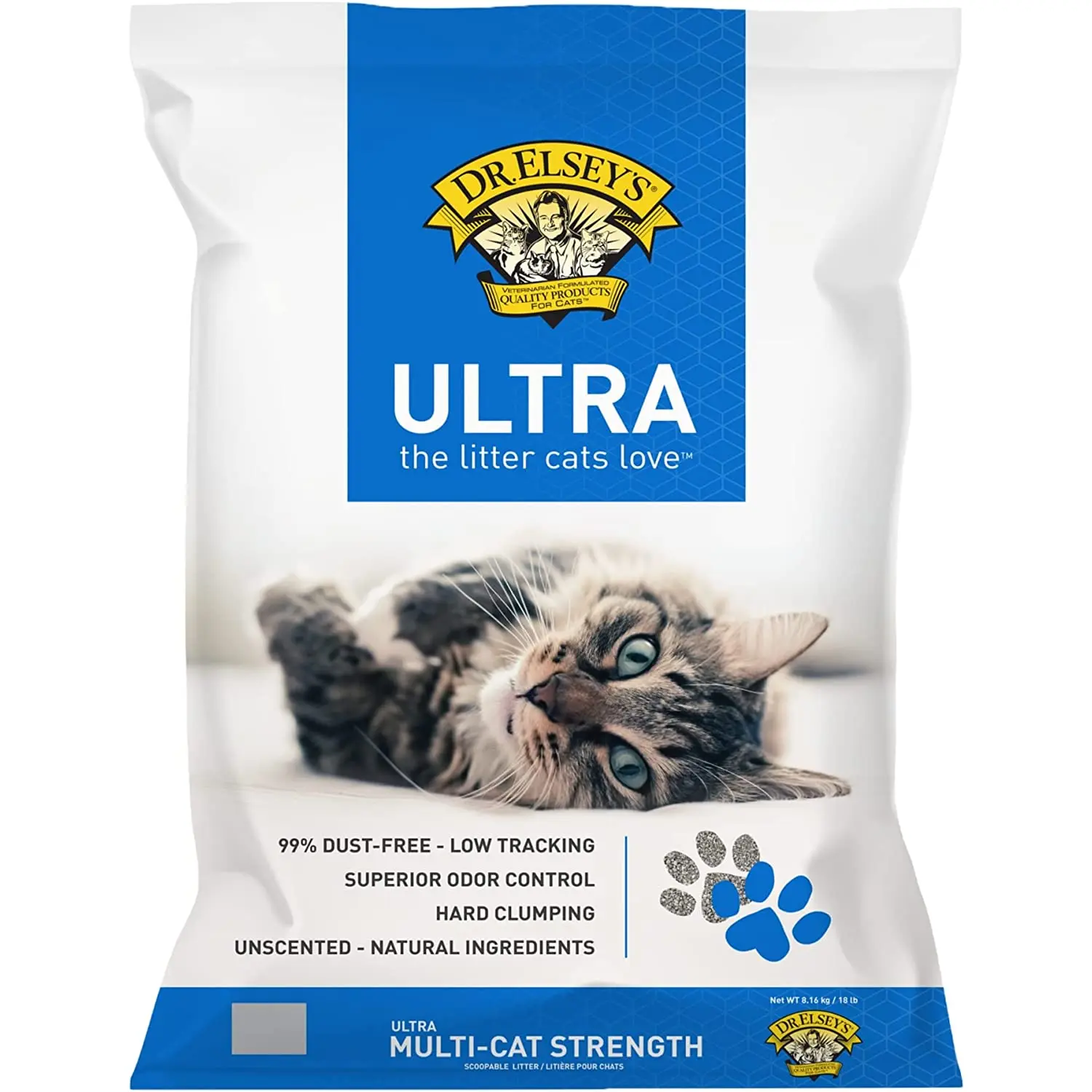 Dr. Elsey'S Premium Clumping Cat Litter - Ultra - 99.9% Dust-Free, Low Tracking, Hard Clumping, Superior Odor Control, Unscented & Natural Ingredients Precious Cat