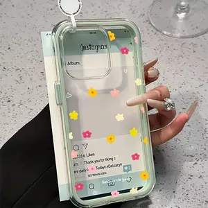 Colorful Flower Transparent phone cases with a Minimalist Design Compatible with for iphone 16 15 14 13 12 11 Promax Plus