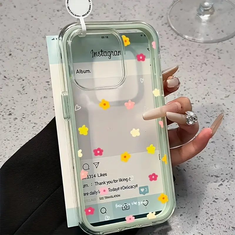 Colorful Flower Transparent phone cases with a Minimalist Design Compatible with for iphone 16 15 14 13 12 11 Promax Plus