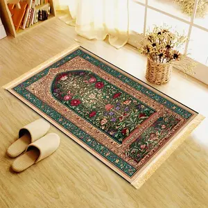1pc Islamic Prayer Mat with Tassels - Non-Slip Foldable Muslim Prayer Suitable for Home, Doorway, Living Room - Machine Washable Mat